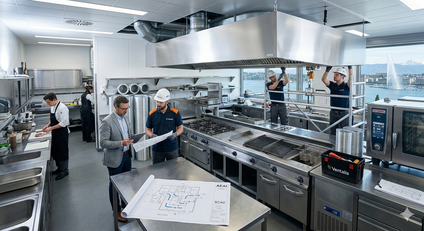 Installation hotte professionnelle Genève