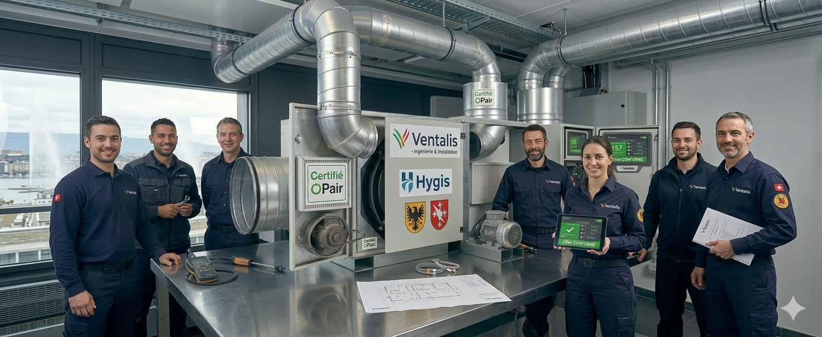 L'équipe Ventalis — techniciens spécialisés hottes & VMC